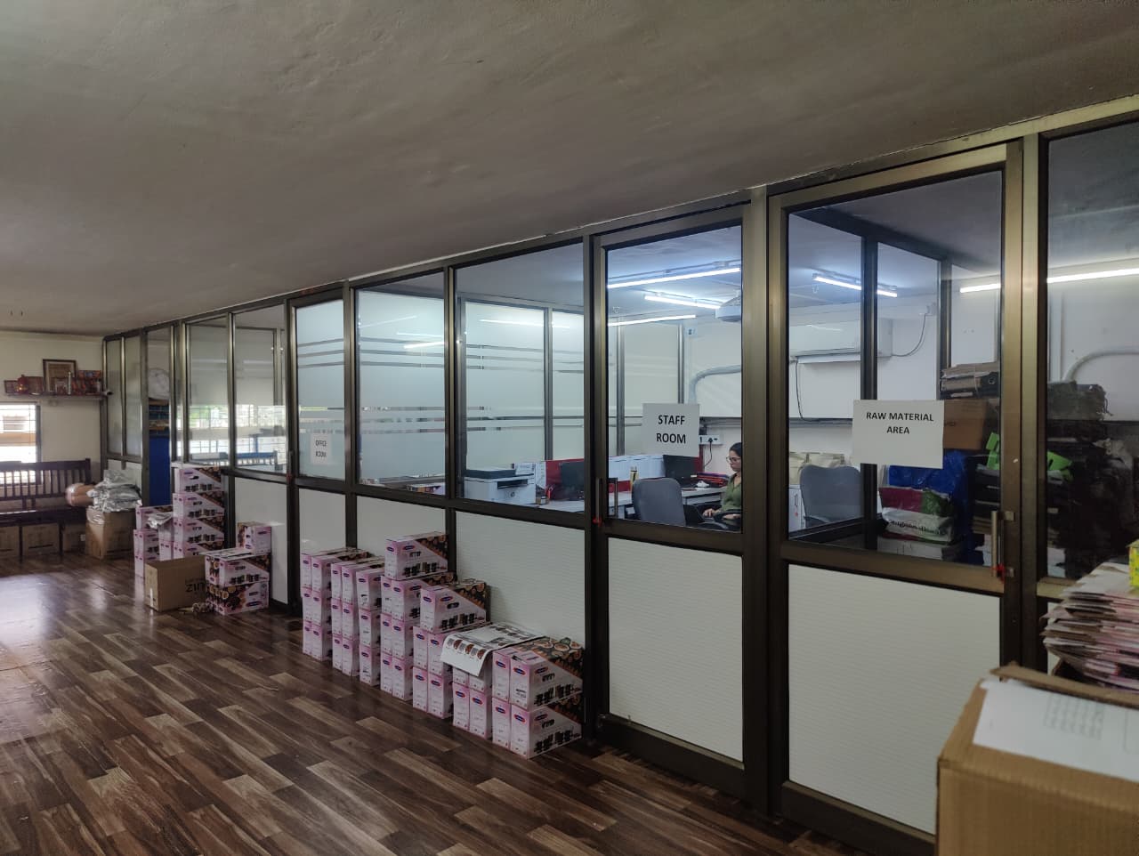 Office and raw material storage area at the Vasai facility