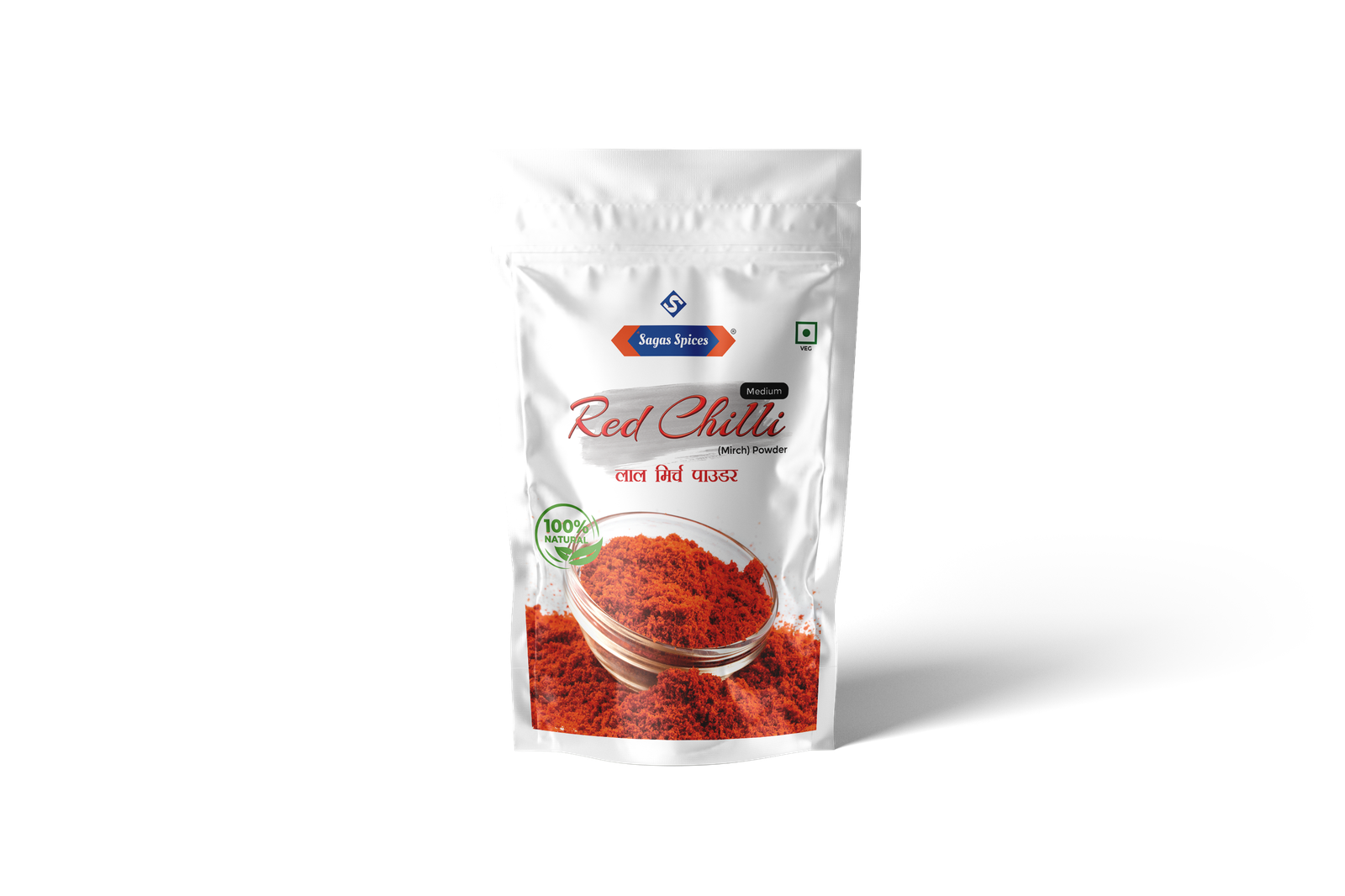 Sagas Spices Red Chilli Powder (Medium) pouch